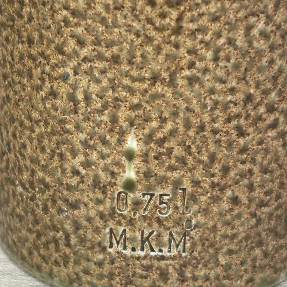 Vtg Max Kruger M K M German Stoneware Beer Bottle 0.75L Brown / Tan